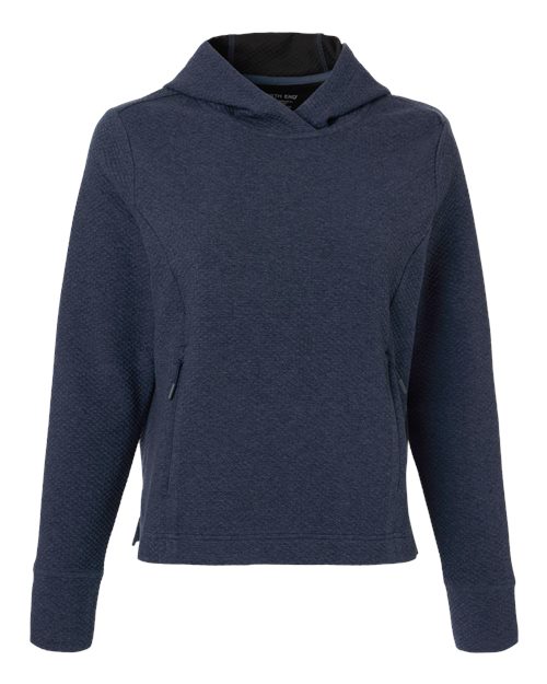 North End NE729W — Women's Spirit Textured Hooded Pullover — Classic Navy Heather