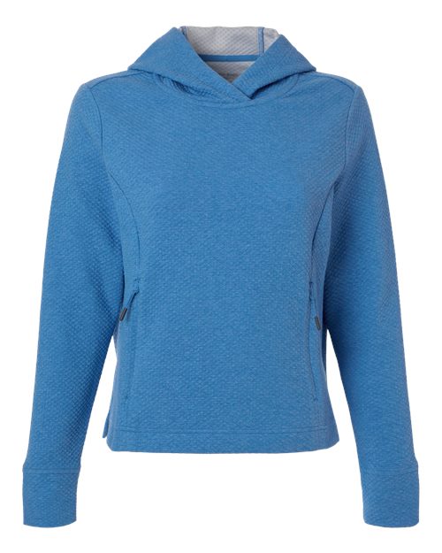 North End NE729W — Women's Spirit Textured Hooded Pullover — Light Nautical Blue Heather