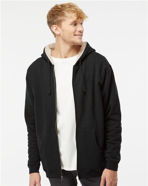 Independent Trading Co. EXP40SHZ — Men's Sherpa-Lined Full-Zip Hooded Sweatshirt — main view