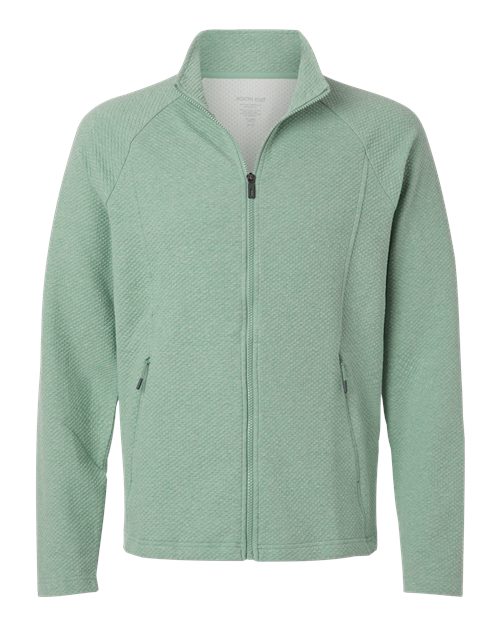 North End NE727 — Men's Spirit Textured Full-Zip — Sage Green Heather