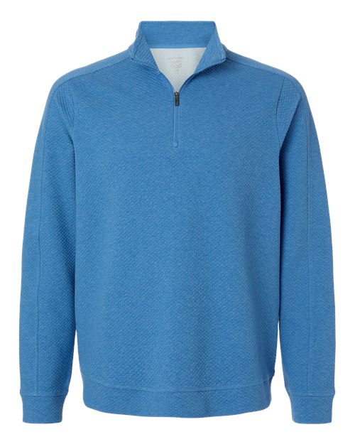 North End NE725 — Men's Spirit Textured Quarter-Zip Pullover — Light Nautical Blue Heather