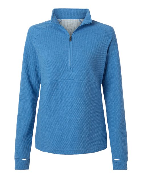 North End NE725W — Women's Spirit Textured Quarter-Zip Pullover — Light Nautical Blue Heather