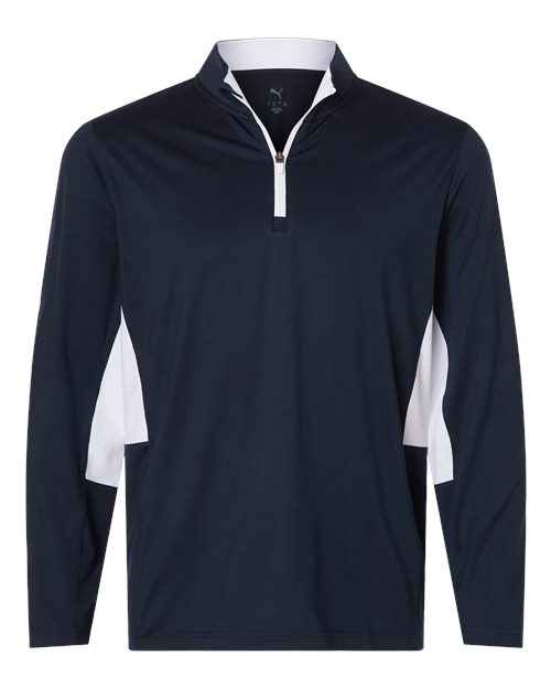 Puma Golf 628858 — Men's Pure 2.0 Quarter-Zip — Deep Navy/ White Glow