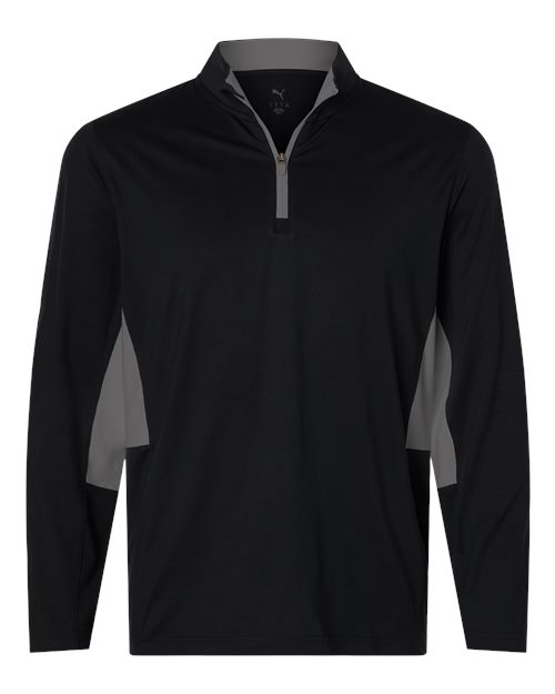 Puma Golf 628858 — Men's Pure 2.0 Quarter-Zip — Puma Black/ Slate Sky