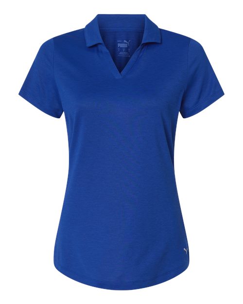 Puma Golf 631051 — Womens Icon Heather Polo — Festive Blue Heather