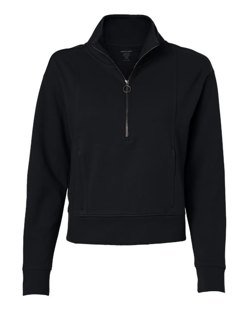 North End NE220W — Women's Mantra Half-Zip Ottoman Pullover — Black