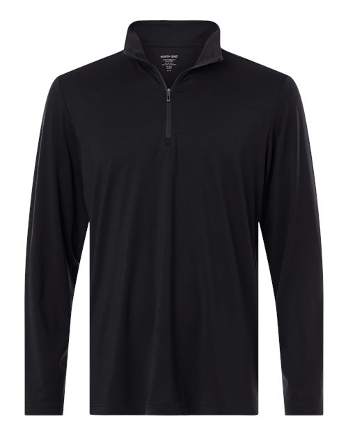North End NE405 — Men's JAQ Stretch Performance Quarter-Zip — Black/ Carbon