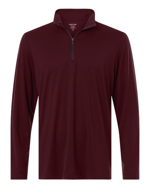 North End NE405 — Men's JAQ Stretch Performance Quarter-Zip — Burgundy/ Carbon