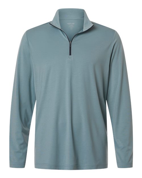 North End NE405 — Men's JAQ Stretch Performance Quarter-Zip — Opal Blue/ Carbon 
