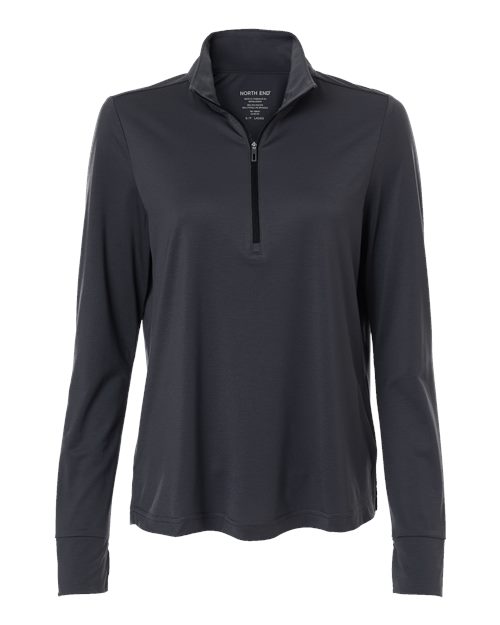 North End NE405W — Women's JAQ Stretch Performance Quarter-Zip — Carbon/ Black