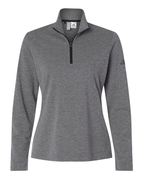 Adidas A400 — Women's Lightweight Quarter-Zip Pullover — Black Heather