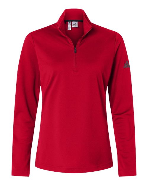 Adidas A400 — Women's Lightweight Quarter-Zip Pullover — Power Red