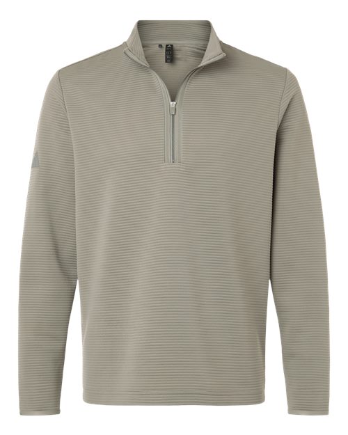 Adidas A588 — Men's Spacer Quarter-Zip Pullover — Silver Pebble