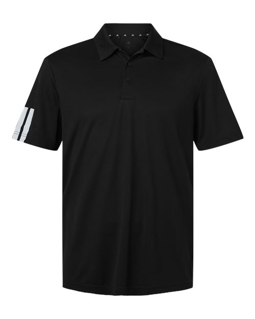 Adidas A719 — Men's Performance 3-Stripes Climacool Polo — Black