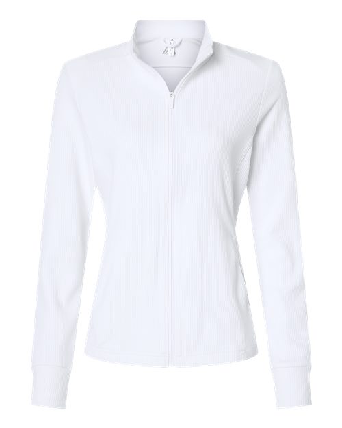Adidas A1015 — Women's Performance Textured Full-Zip Jacket — White