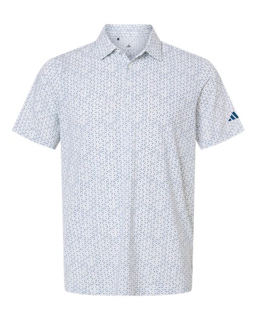 Adidas A2023 — Men's Ultimate365 Mesh Tango Print Climacool Polo — White/ Dusky Petrol