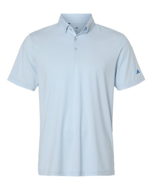 Adidas A2026 — Men's Ultimate365 Pencil Stripe Climacool Polo — Crystal Sky/ Lucid Ray Blue