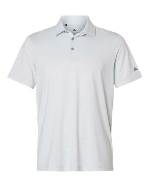 Adidas A2026 — Men's Ultimate365 Pencil Stripe Climacool Polo — White/ Wonder Sage