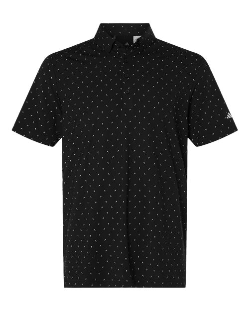 Adidas A2028 — Men's Ultimate365 Micro Print Polo — Black