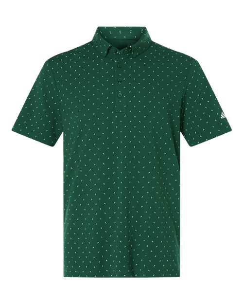 Adidas A2028 — Men's Ultimate365 Micro Print Polo — Collegiate Green