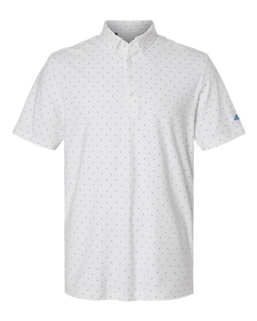 Adidas A2028 — Men's Ultimate365 Micro Print Polo — White