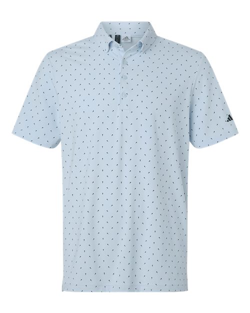 Adidas A2028 — Men's Ultimate365 Micro Print Polo — Crystal Sky