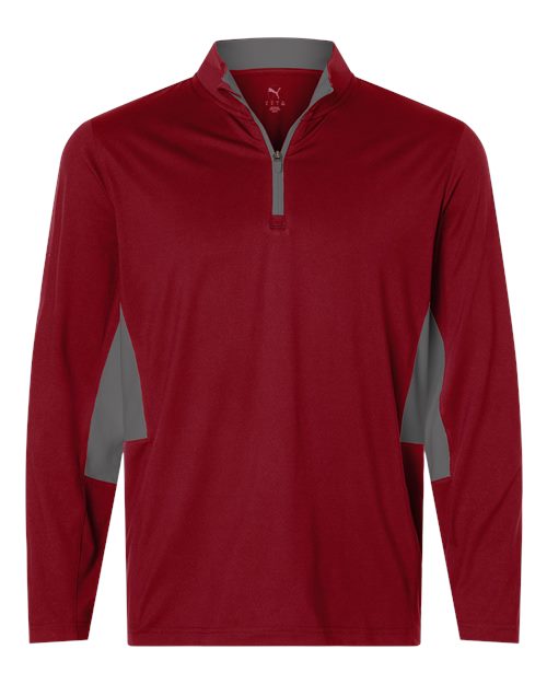 Puma Golf 628858 — Men's Pure 2.0 Quarter-Zip — Dark Crimson/ Slate Sky
