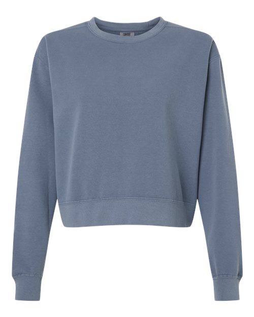 Comfort Colors 1566L — Women's Garment-Dyed Mid-Length Crewneck Sweatshirt — Blue Jean