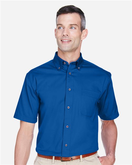 Harriton M500S — Men's Easy Blend™ Twill Dress Shirt with Stain-Release — main view