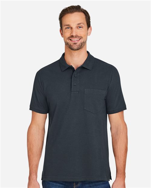 Harriton M205P — Men's Valiant Cotton Snag Protect Pocket Polo — main view