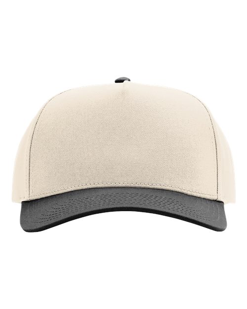 Richardson 323FPC — Full Fabric Five-Panel Champ Cap — Cream/ Black