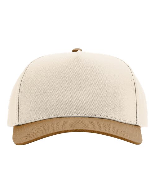 Richardson 323FPC — Full Fabric Five-Panel Champ Cap — Cream/ Caramel