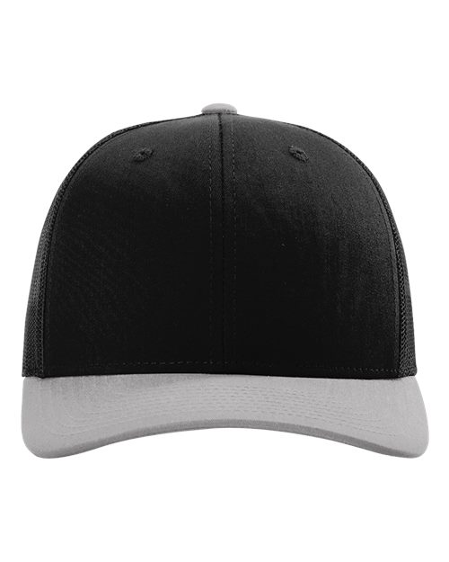 Richardson 112 — Snapback Trucker Cap — Black/ Light Grey CMB