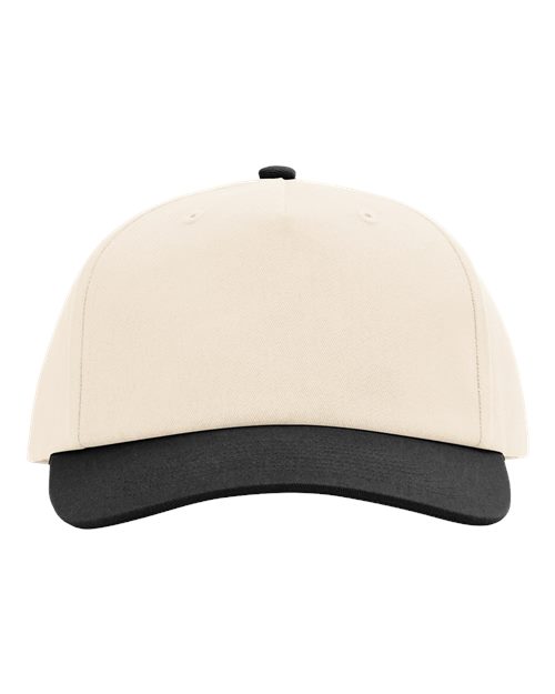 Richardson 356 — Five-Panel Gramps Cap — Cream/ Black