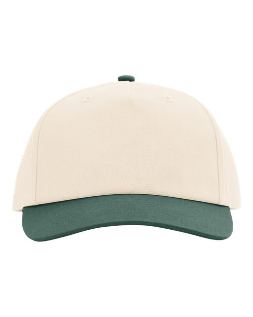 Richardson 356 — Five-Panel Gramps Cap — Cream/ Dark Green