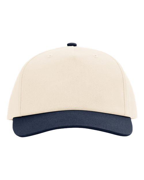 Richardson 356 — Five-Panel Gramps Cap — Cream/ Navy
