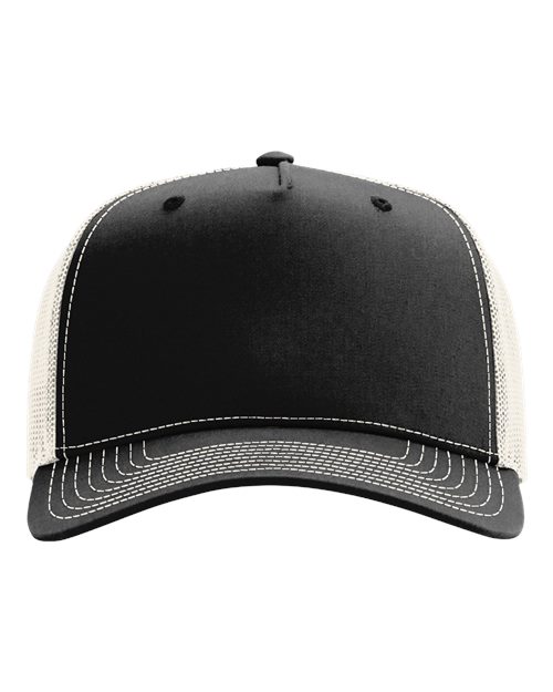 Richardson 112FPC — Five-Panel Champ Trucker Cap — Black/ Birch
