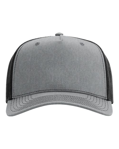 Richardson 112FPC — Five-Panel Champ Trucker Cap — Heather Grey/ Black