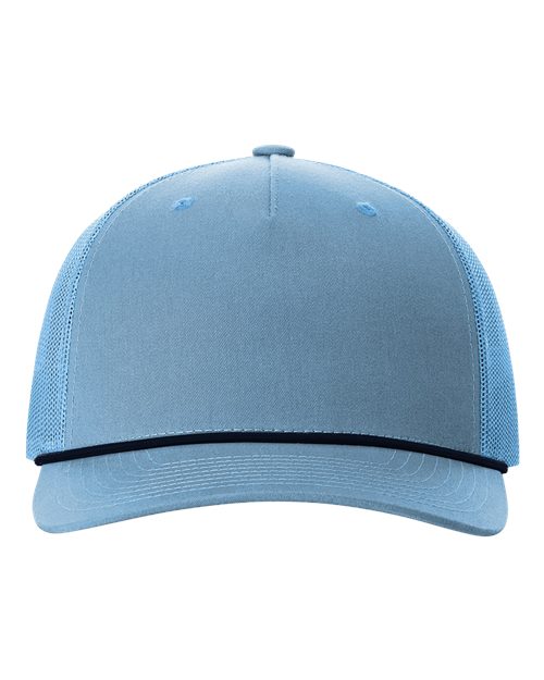 Richardson 112FPR — Five-Panel Trucker Rope Cap — Columbia Blue/ Navy