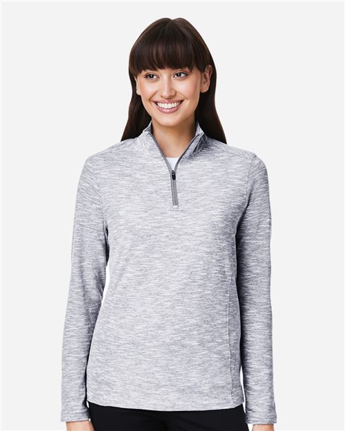 North End NE415W — Women's Eclipse Jacquard Quarter-Zip Pullover — main view