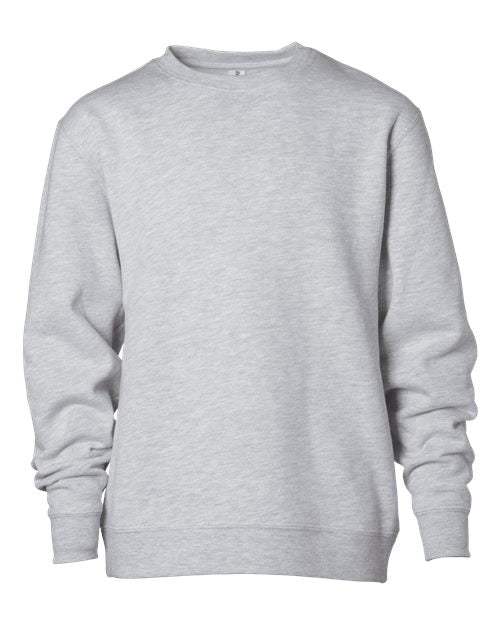 Independent Trading Co. SS3001Y — Youth Midweight Crewneck Sweatshirt — Grey Heather