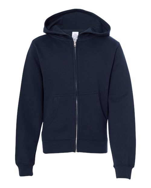 Independent Trading Co. SS4001YZ — Youth Midweight Full-Zip Hooded Sweatshirt — Classic Navy