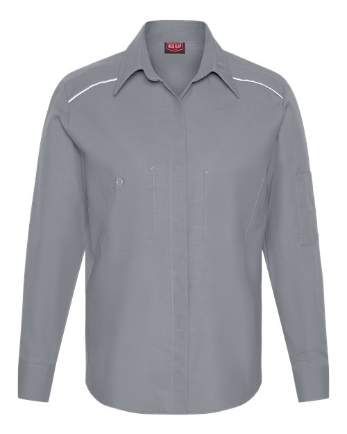 Red Kap SP5A — Women's Airflow Long Sleeve Work Shirt — Grey