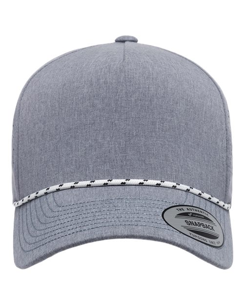 YP Classics 5389BD — Five-Panel Perforated Rope Cap — Heather Grey