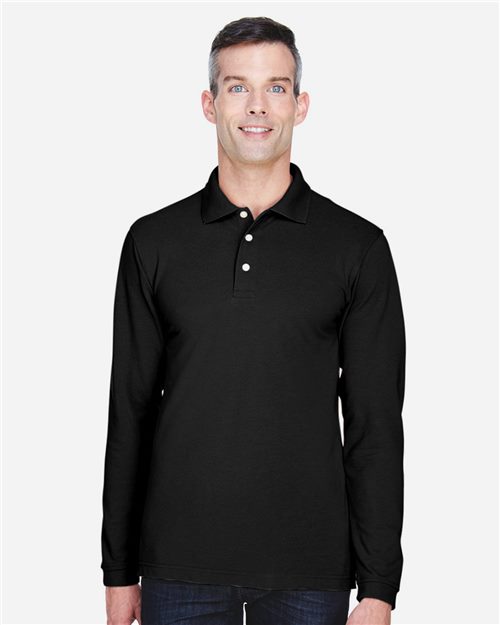 Harriton M265L — Men's Easy Blend™ Long Sleeve Polo — main view