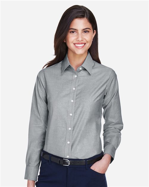 Harriton M600W — Women's Long Sleeve Oxford Dress Shirt — main view
