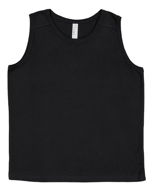 LAT 6123 — Youth Fine Jersey Tank — Black