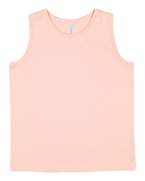 LAT 6123 — Youth Fine Jersey Tank Top — Blush