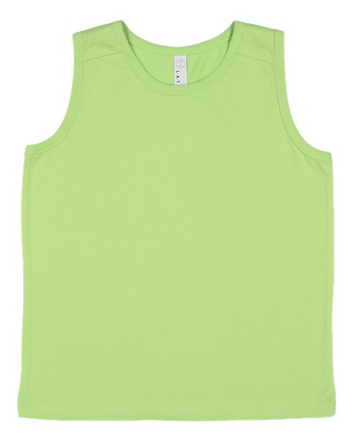 LAT 6123 — Youth Fine Jersey Tank Top — Key Lime