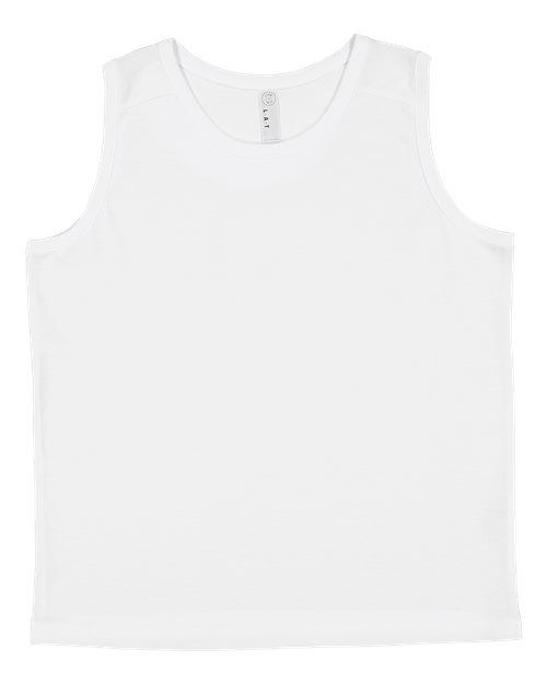 LAT 6123 — Youth Fine Jersey Tank Top — White